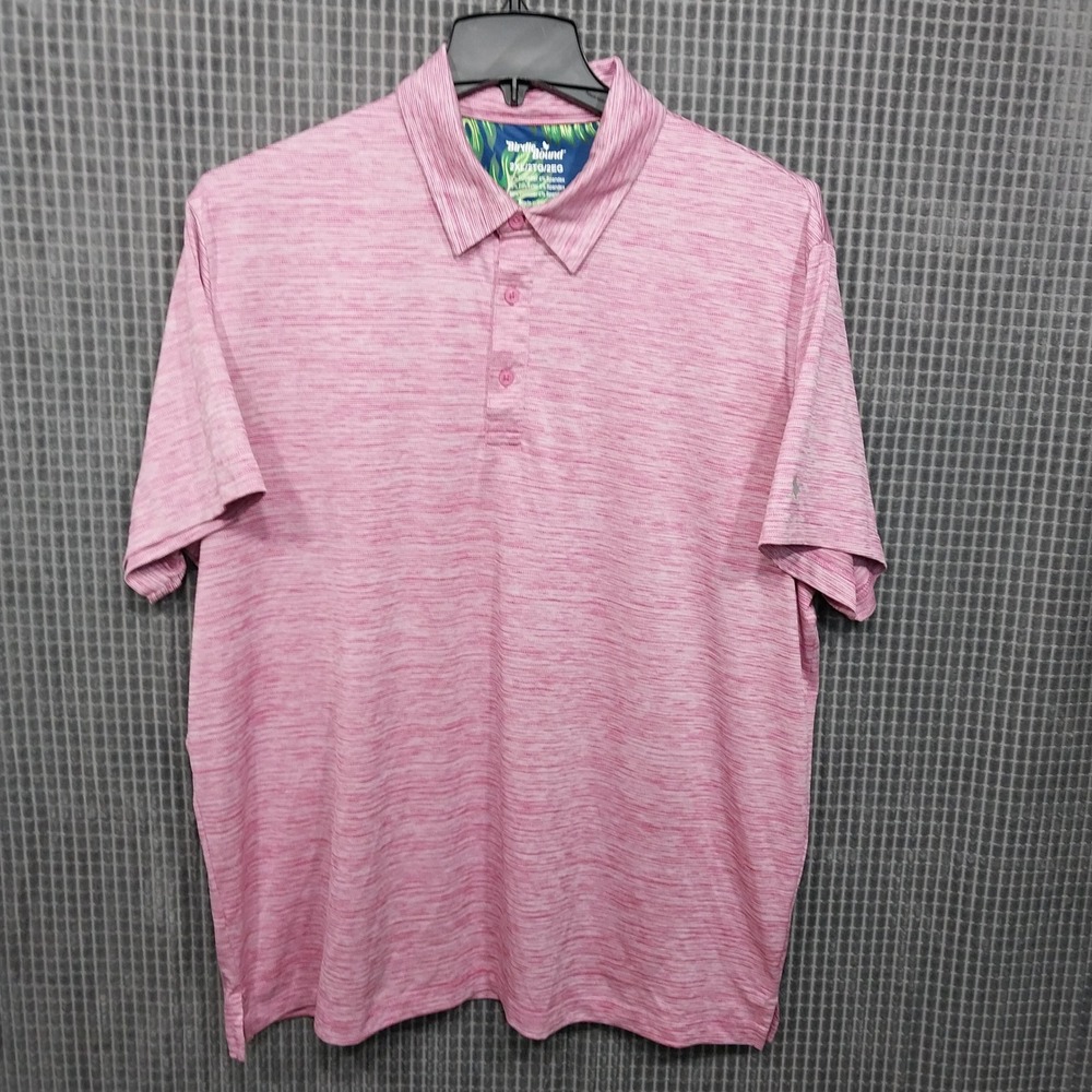Birdie Bound Mens Polo Shirt Space Dye Performance Stretch 2XL Pink
